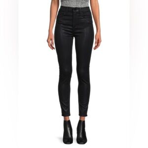 Joes Jeans The Charlie High-Rise Stretch Coated Skinny Ankle Black Jeans